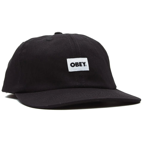 Obey Bold Label Org 6 Pannel Strapback Hat Black