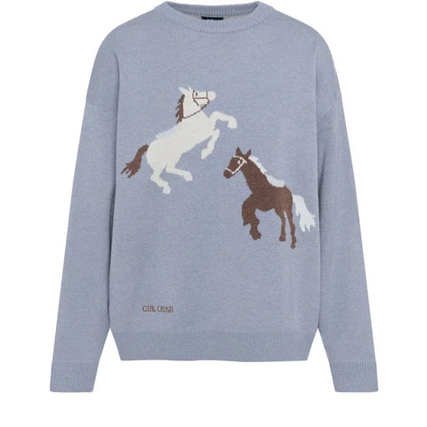 Girl Crush Souvenir Pull RDV Au Rodeo Dusty Blue